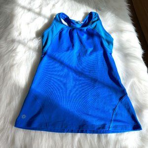 Athleta Blue Racerback Tank Built In Bra Athletic Running Yoga MEDIUM #138396-01